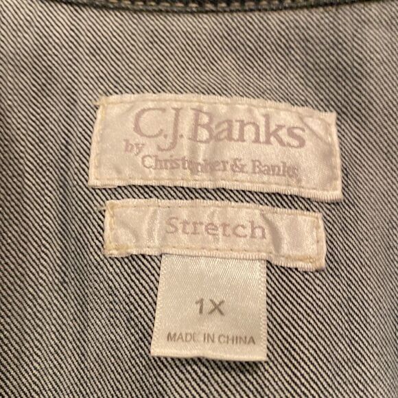 CJ Banks Denim Jean Jacket Size 1X Plus Size - Picture 7 of 12